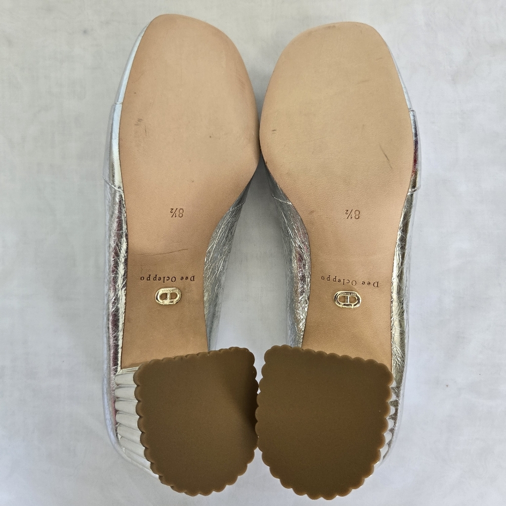 Silver Block Heel Loafers - Picture 11 of 13